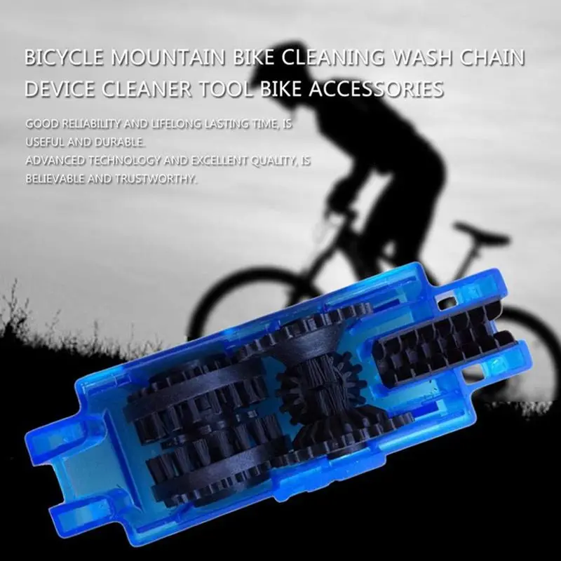 Excellent Bike Chain Scrubber, 4-Piece Portable Mountain Bike Chain Washer Cleaner Tool Quick Bicycle Clean Brush Kit for Cycling Bike, Ro 8