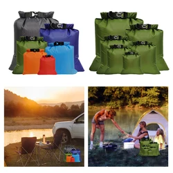 6Pcs Waterproof Dry Bag Set Foldable Dry Sacks Roll Top Storage Bag for Boating Swimming Beach Storage Organizer Pouch