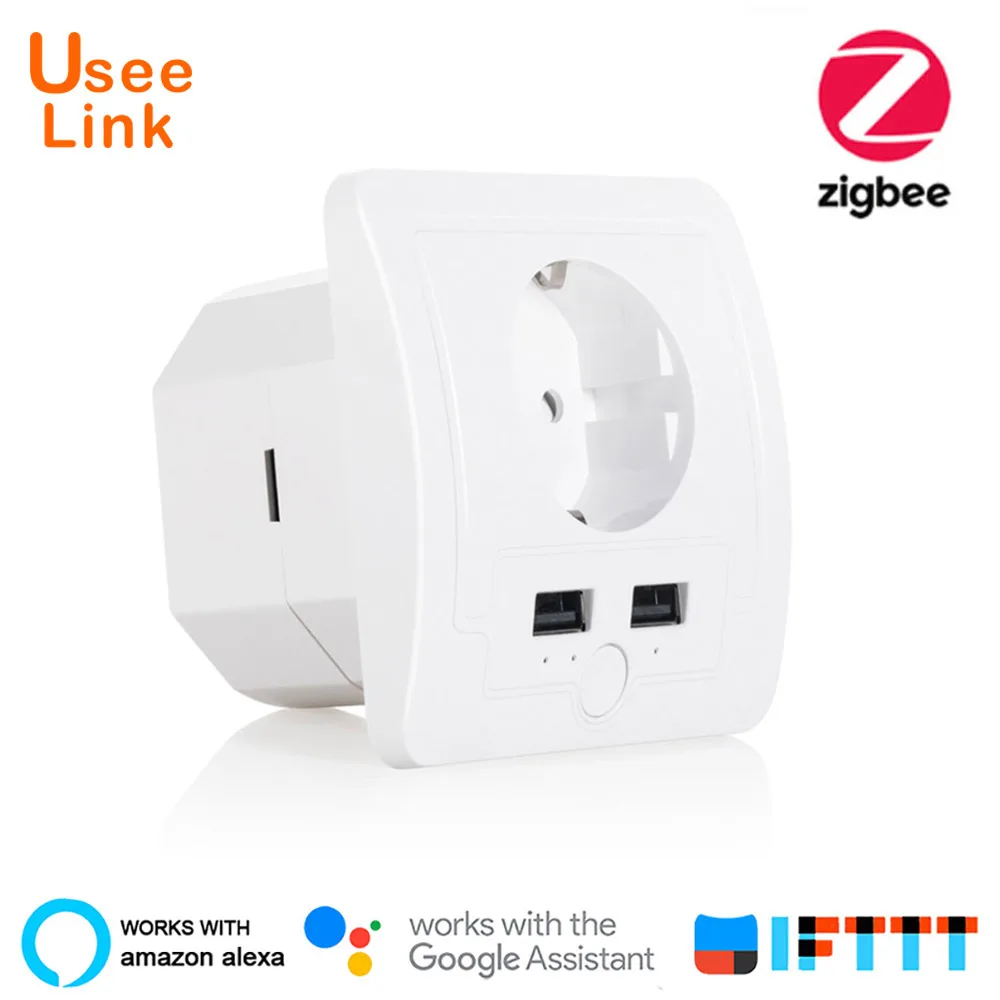 UseeLink Zigbee умная розетка 16A EU USB Мощность Plug работать с Alexa Google Home Изготовитель:
