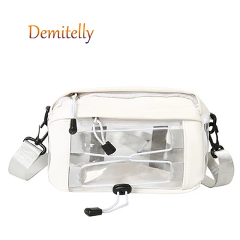 

Transparent Women's Handbag Fashion Multifunctional PU Wide Shoulder Strap Shoulder Messenger Bag Luxury Ladies Tote Bag Wallet