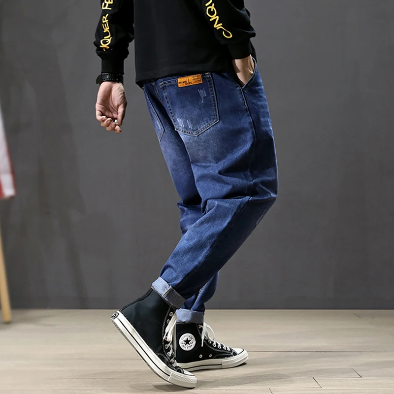 Fashion Streetwear Men Jeans Loose Fit Retro Wash Gray Color Harem Jeans Men Cargo Pants Korean 4