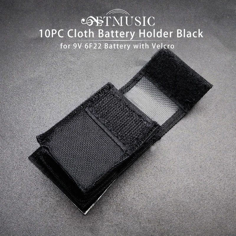10Pcs Cloth Battery Holder for 9V 6F22 Battery Black