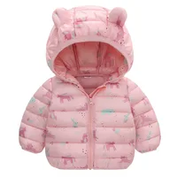 New Winter Down Warm Jackets Autumn Fashion Baby Clothes Kids Thin Hooded Cotton Coats Girls Boys Cute Solid Outerwear 2-6 Years 4