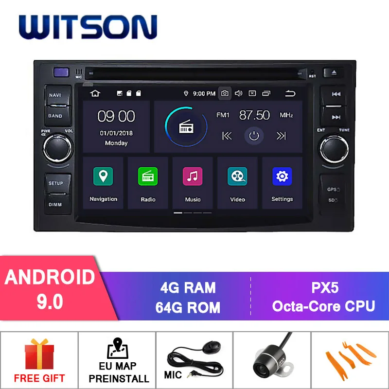

WITSON Android 9.0 4GB RAM+64GB FLASH 8 Octa Core CAR DVD for KIA PICANTO MORNING EURO STAR SEDONA CARNIVAL+DVR/WIFI+DSP+DAB+OBD