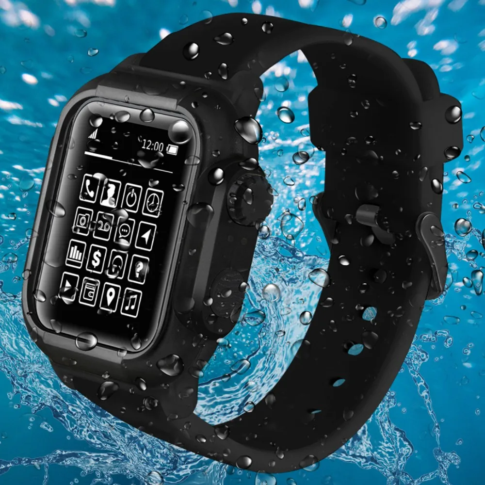 Ремешок силиконовый для Apple Watch Series 2 3 4 водонепроницаемый спортивный сменный