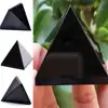 Pyramid Healing Crystal Black Natural Obsidian Quartz Crystal Beautiful Lustrous Surface Stones For Home Office Desk Decoration 2