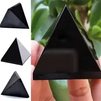 Pyramid Healing Crystal Black Natural Obsidian Quartz Crystal Beautiful Lustrous Surface Stones For Home Office Desk Decoration 2