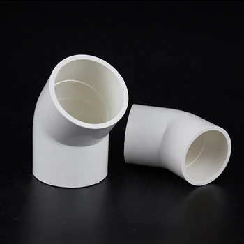 

20mm 25mm 32mm 40mm 50mm ID 45 Degree Elbow White PVC Tube Joint Pipe Fitting Coupler Water Connector For Aquarium Fish Tank