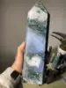 Natural large moss agate crystal tower natural crystal wand Reiki healing 6