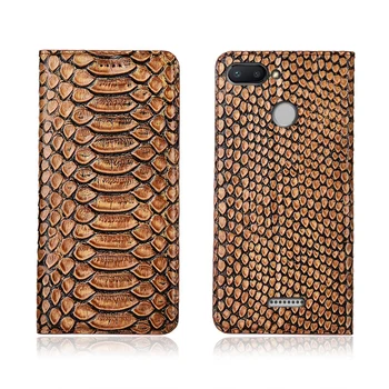 

Natural leather phone case credit card slot holder for Xiaomi Redmi 6 Magnetic cases for Xiaomi Redmi 6A phone cover funda capa