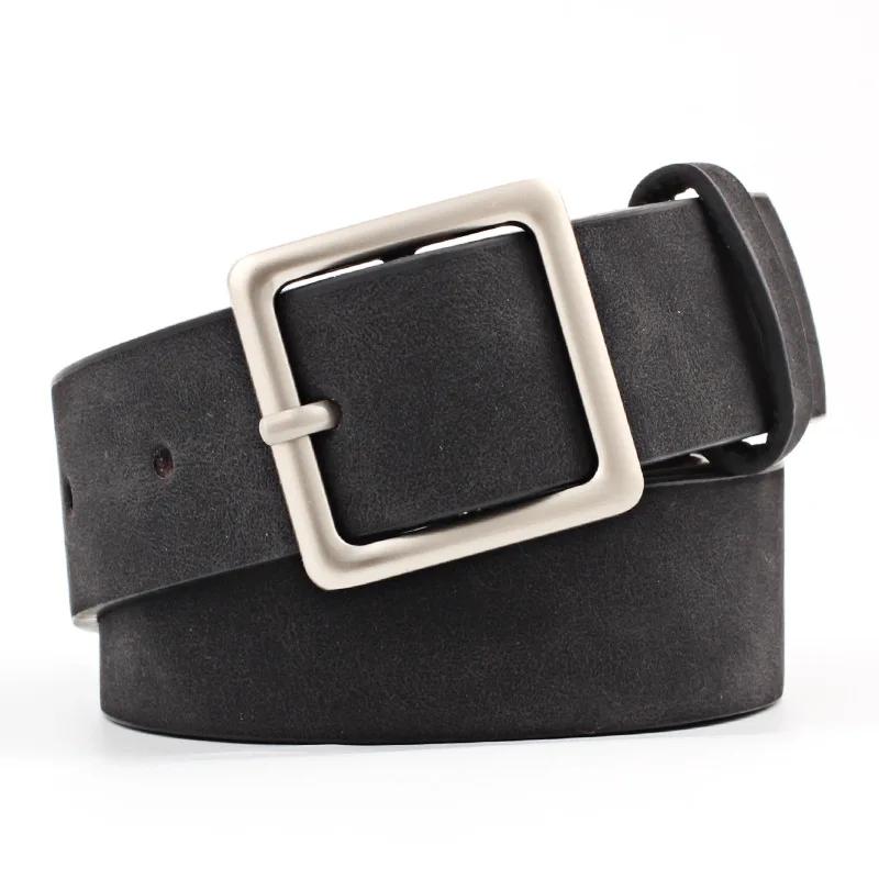 FOXMOTHER Vintage Brown Black White PU Leather Belt Alloy Pin Buckle Waist Belts For Women Ladies