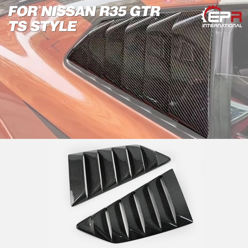 カーアクセサリー日産 08 17 R35 Gtr Tsスタイルカーボンファイバーリアウィンドウルーバー光沢仕上げサイドエアダクトファイバーチューニングベント Spoilers Wings Aliexpress