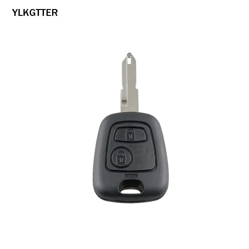 YLKGTTER 2 кнопки дистанционного ключа Fob контроллер для peugeot 206 433/434 МГц ID46/PCF7961 транспондер(chips On Board) режиссерский DIY NE73 лезвие - Цвет: Black