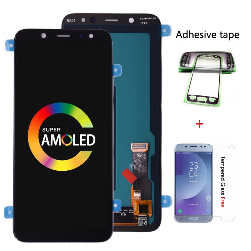 Супер AMOLED для SAMSUNG Galaxy A6 A600 A600F A600FN ЖК-дисплей с кодирующий преобразователь сенсорного экрана в сборе