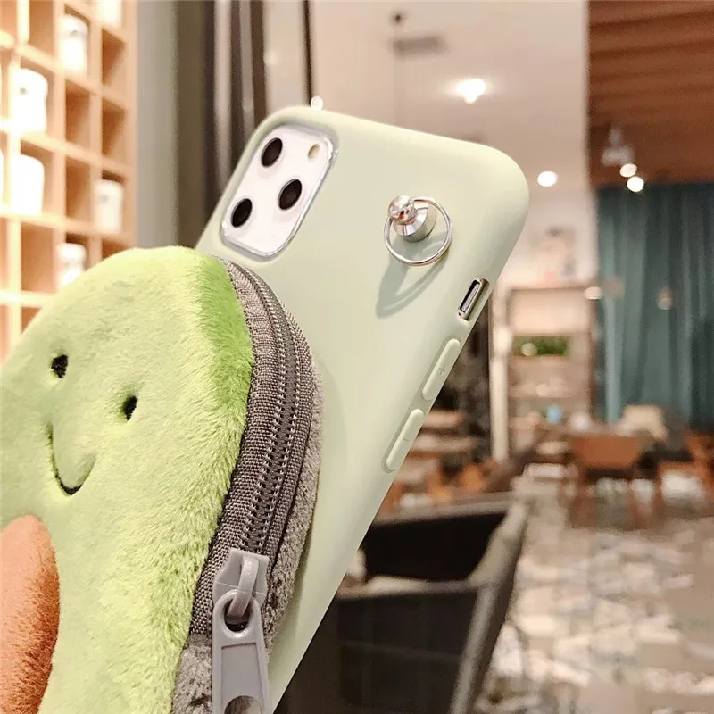 Для iPhone 12 11 pro XS MAX XR X 7 8 6 6s plus чехол 3D милые плюшевые домашние тапочки с кошечкой из