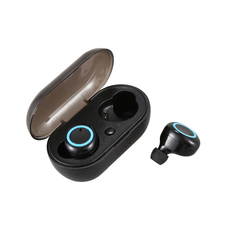 W12 Bluetooth гарнитура TWS 5 0 Мини Кнопка Спортивная стерео Беспроводная черный (синий