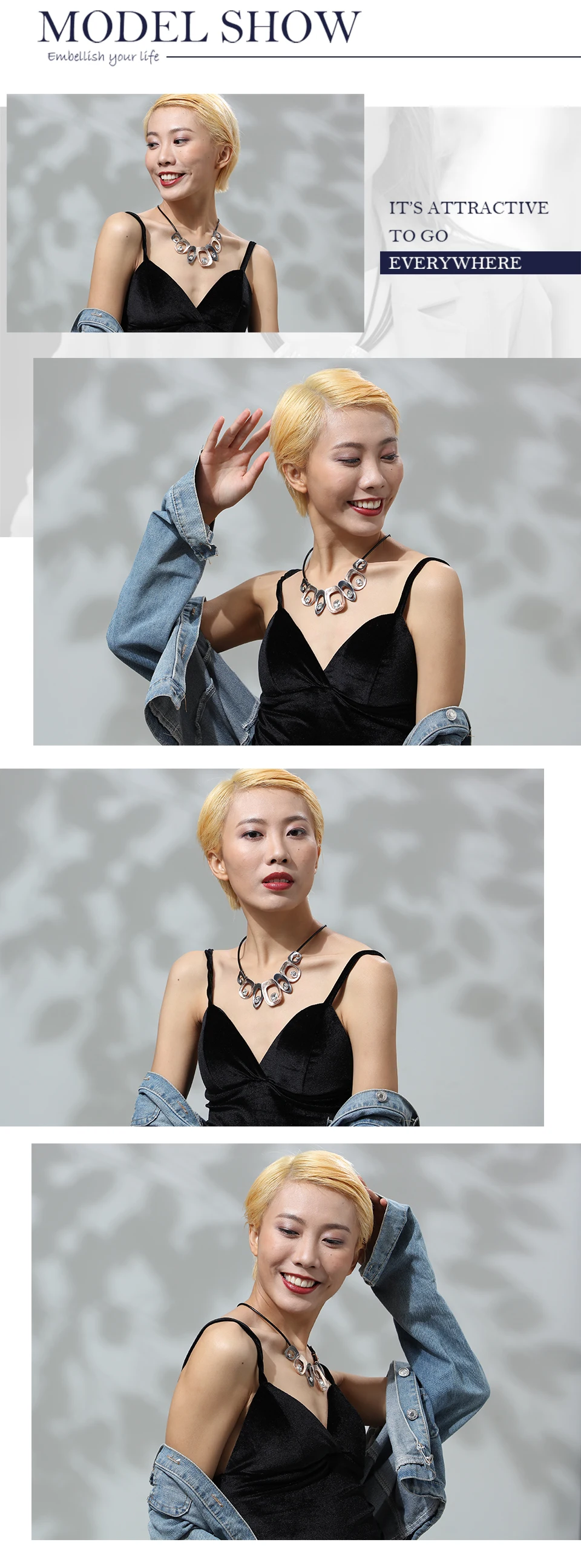 Colorful Chain Necklaces Leather Rope Vintage Women Metal Simple Necklace Fashion Jewelry Woman Accessories For Christmas Gifts
