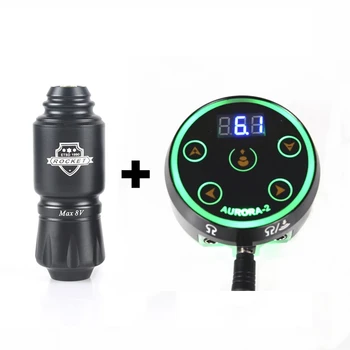 

2020 New Arrival Rocket-Mini Tattoo Rotary Machine Pen With Aurora-II Tattoo Power Supply Tattoo Kit Free Shipping