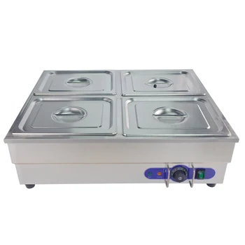 

4 Pan 1/2 GN Bain Marie Catering Wet Well Wet Heat Stainless Steel Hot Food Warmer Buffet Server Electric Kitchen Equipment