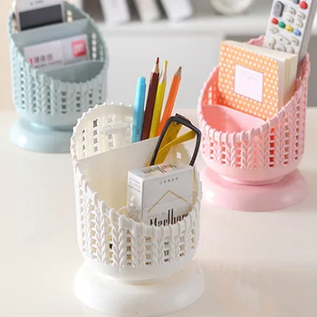

Woven Hollow Plastic Pen Holder Desktop Storage Box Simple Multifunction Stationery VDX99