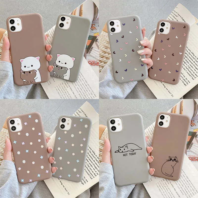 Cute Bear Back Cover For Samsung Galaxy A10 A30 A20E A32 A52 A72 A41 A11 A12 A02S M21 M31S M51 A6 A7 A8 Plus 2018 Silicone Case