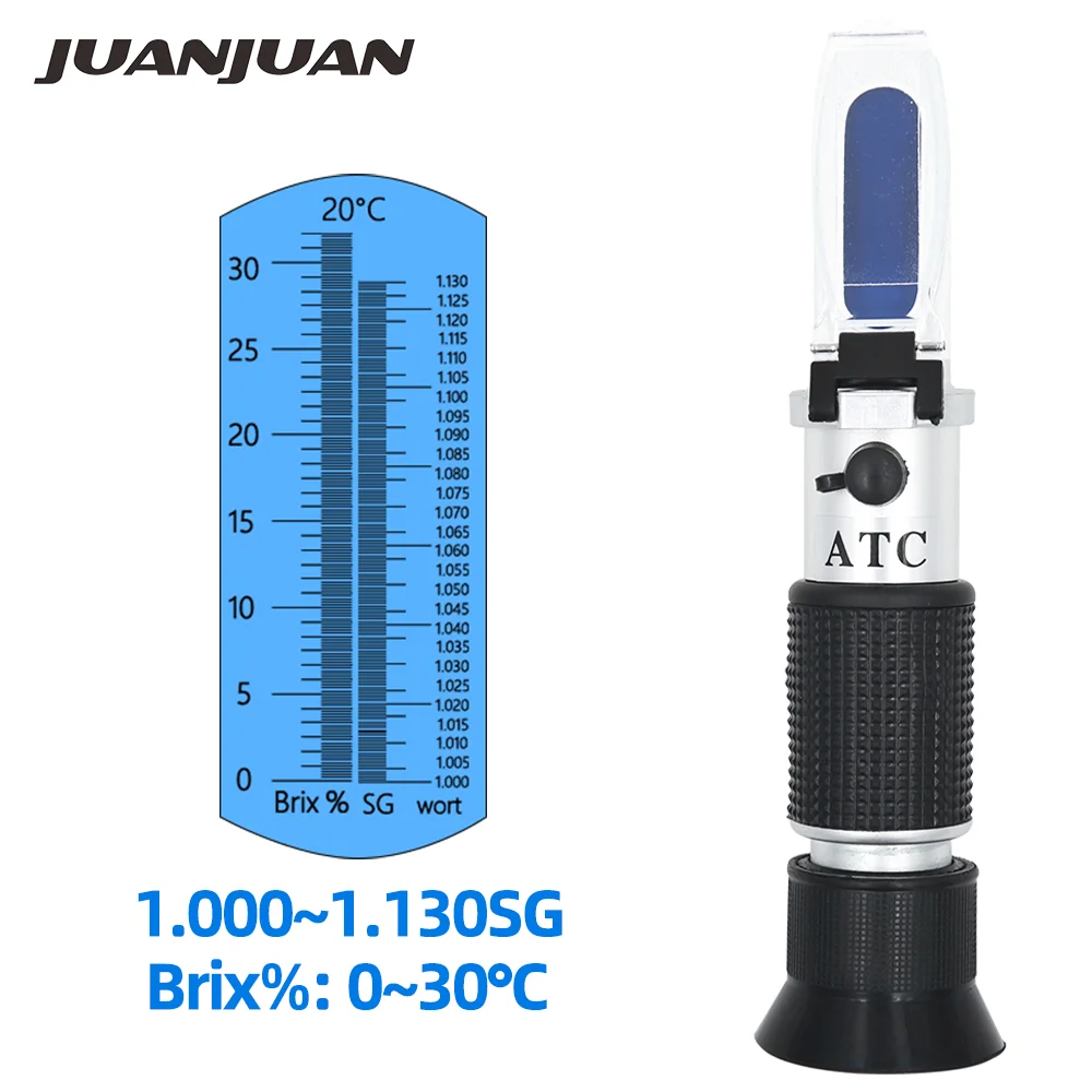 Brix Refractometer For Homebrew Beer Wort, Itavah Dual Scale 1.0001.