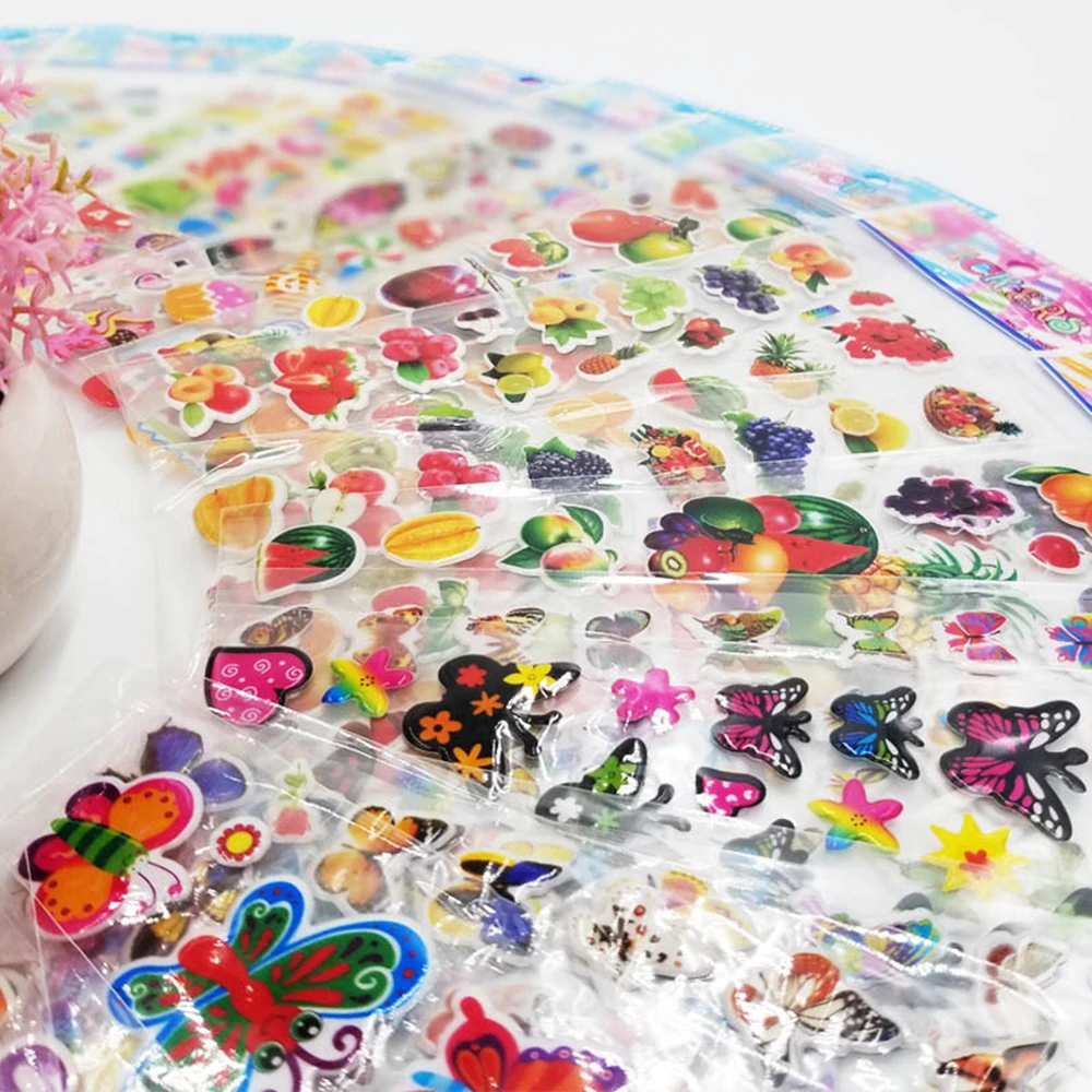 Animado para Educação 3d para Crianças 3d de Desenho Adesivos Peças Folhas Diferentes Adesivo Brinquedo Clássico Infantil Meninos Meninas 100 2 Brinquedos e hobbies