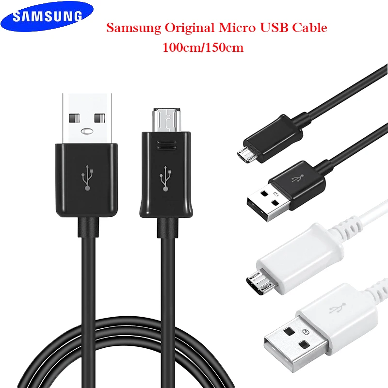 100% оригинальный Samsung Galaxy Micro USB кабель 100 см/150 см шнур для быстрой зарядки S6 S7 edge Plus