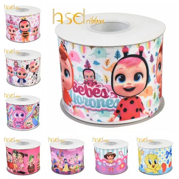 

HSDRibbon 9MM 16MM 22MM 38MM 75MM Custom printed hsd-design HT Grosgrain Ribbon 50Yards/Roll