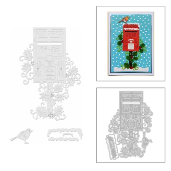 

2020 New Snow Postbox Metal Cutting Dies Christmas Iris and Animal Bird Die Scrapbooking For Crafts Card Making no Stamps Sets