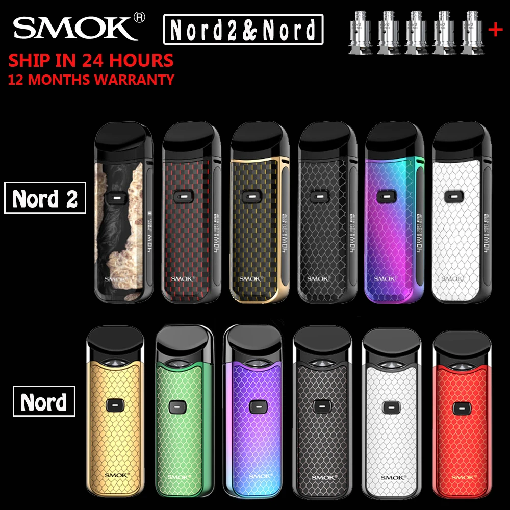 Original Smok Nord 2 Kit Pod E Cigarette Antileaking Mini Vape Pen With 1500mah Battery Pods