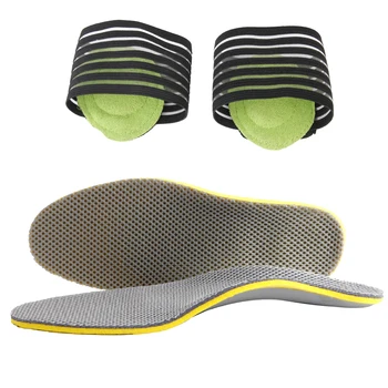 

2 Pairs Flat Foot Arch Support Shoes Pads + Insoles with Cutting Size Line
