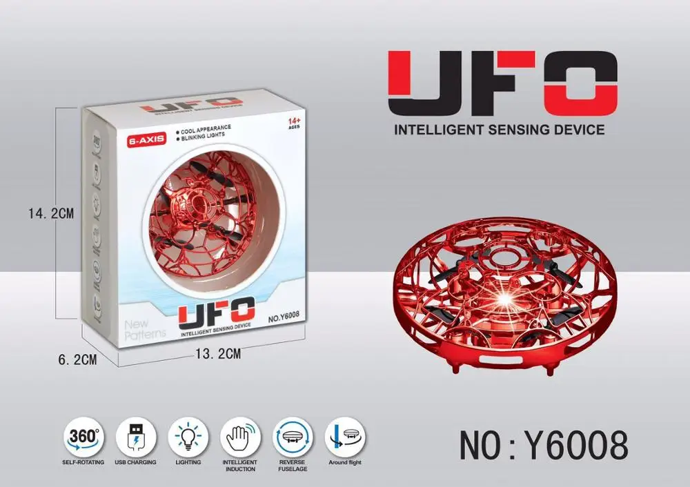 Mini UFO Drone Hand Operated RC Helicopter Quadrocopter Dron Infrared Induction Flying Ball Plane Kids Toys