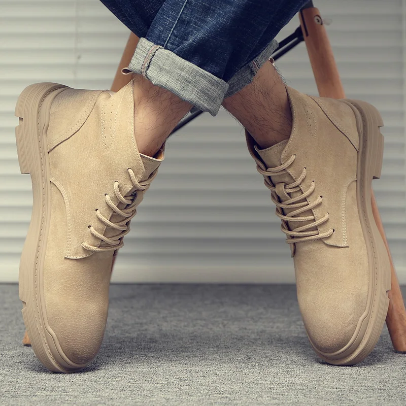 

Martin boots men's autumn new 2019 high-top leather tooling leather boots wild fashion trend men's Chelsea boots trend must-have