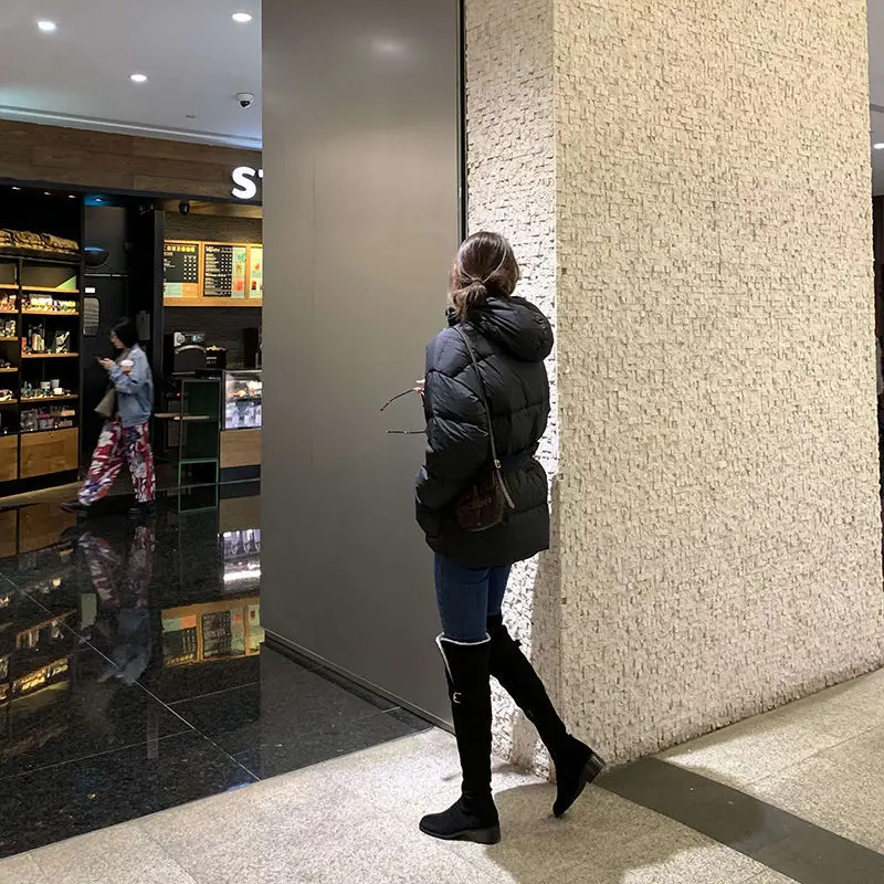 Natascha women's boots winter knee high boots 2020 cashmere thin snow boots women's flat bottom net red high tube thin shoes