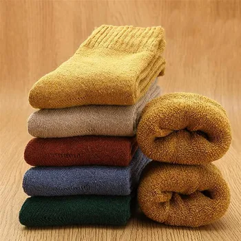 

5pairs/lot 2019 Autumn Winter Thick Rabbit Wool Socks Women's Terry Socks Solid Color Female Super Thick Warm Snow Socks Unisex