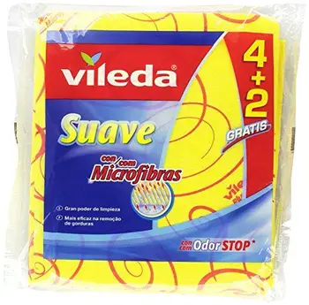 

Vileda Suave - Bayetas suaves con 30% microfibras, 4+2 unidades gratis - [Pack de 5]
