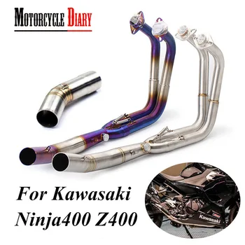 

Slip On For Kawasaki Ninja400 Z400 EX400 Ninja 400 2018 2019 Motorcycle Exhaust Muffler Escape Modified Front Connect Link Pipe