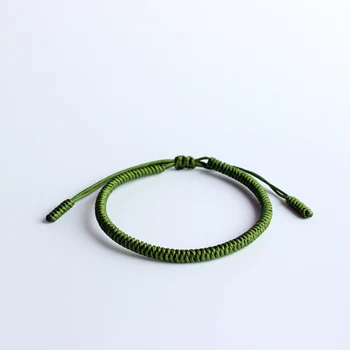 

Eastisan Pure Green Tibetan Buddhist Handbraided Lucky Knots Rope Bracelet For Man Women Original Handmade Thin Bangle Jewelry