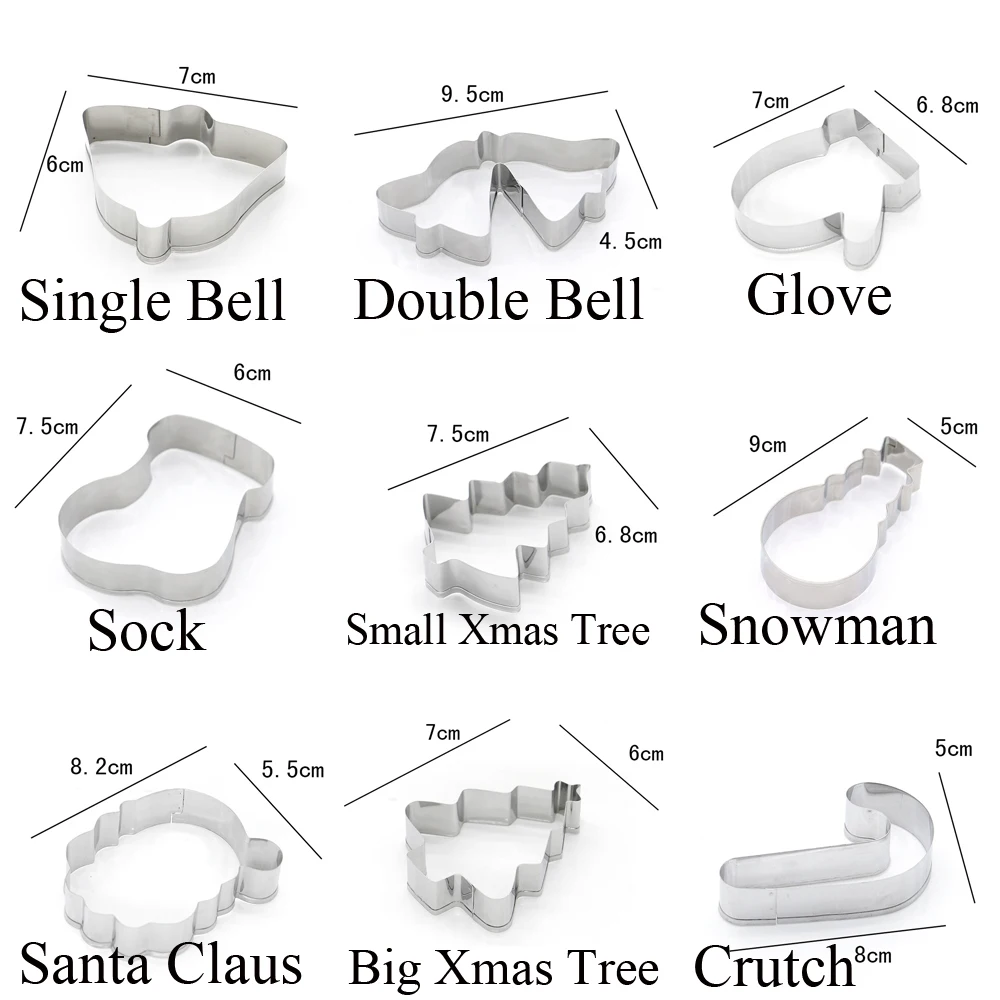 12 видов стилей, снежинка, Санта Клаус, форма для торта, печенья, рождественские формочки для печенья, нержавеющая сталь, конфеты, бисквитные формы, вечерние Инструменты для выпечки