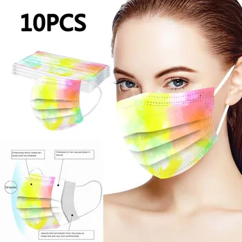 

Disposable Adult Disposable Face Mask Tie-dyed Digital Printing Disposable Non-woven 3-layer Face Mask Outdoor Mouth Mask