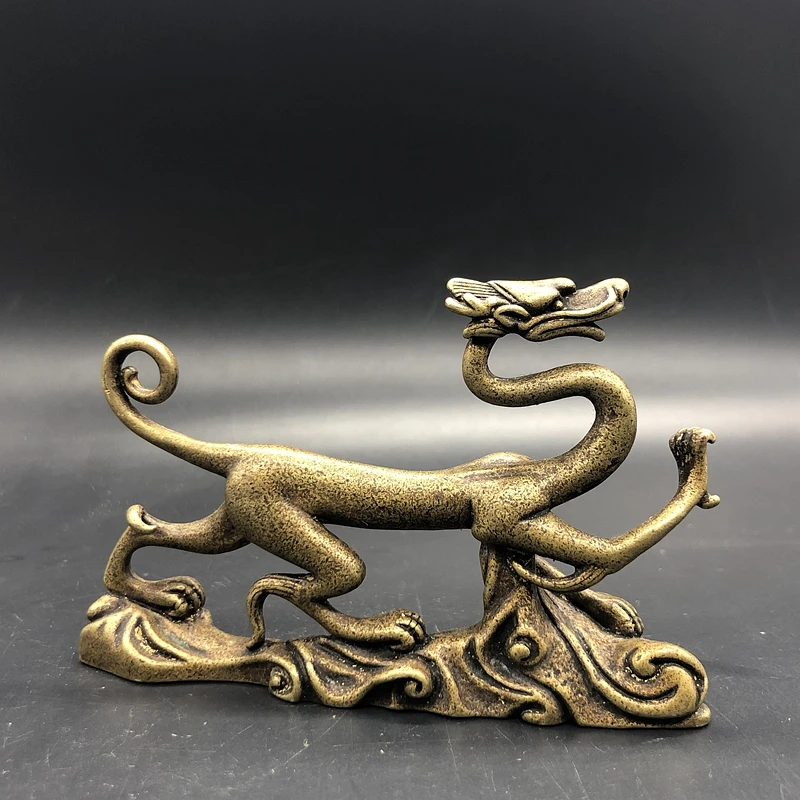 

Copper dragon ornament , exquisite dragon pen holder old object