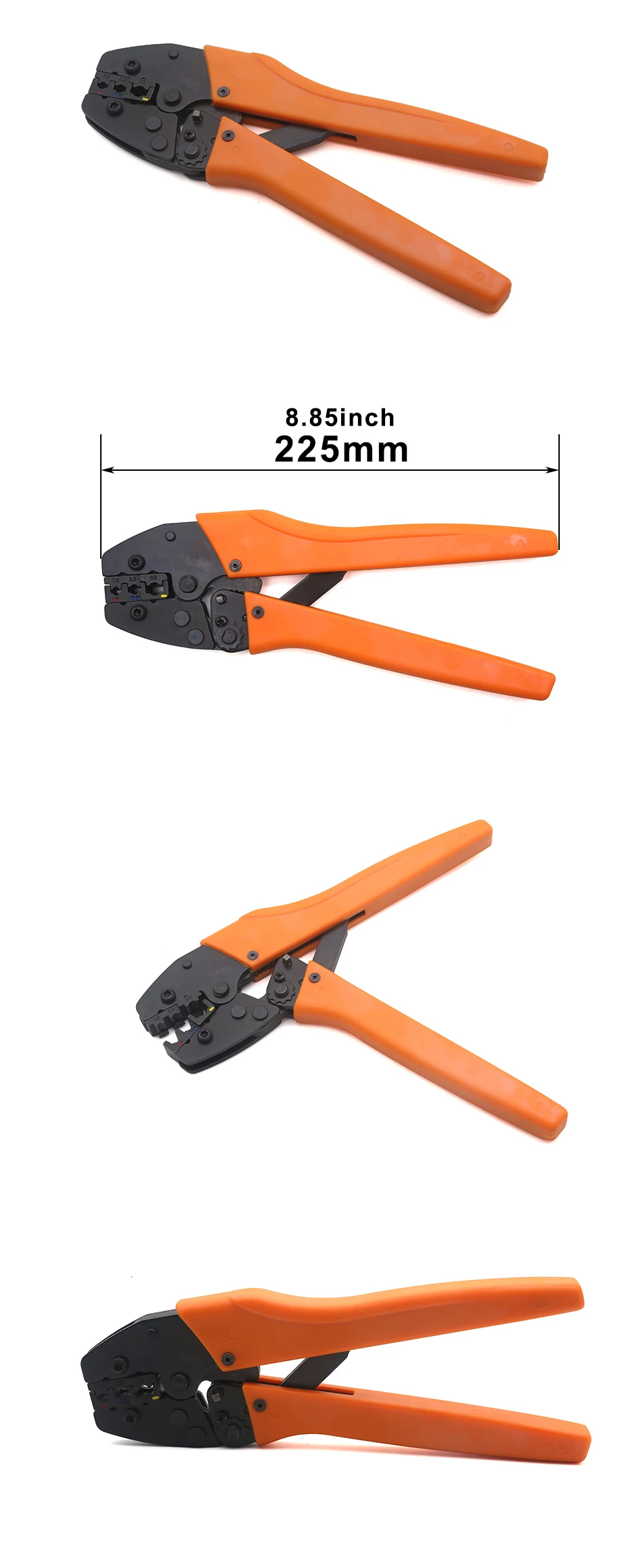 Обжимной инструмент 225 мм трещотка провода щипцы и сменные штампы для термоусадочных разъемов неизолированные наконечники