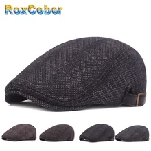 RoxCober осень зима для мужчин плоский Плющ кепки хлопок теплые береты западный стиль продвинутый Винтаж женщин плюс бархат шапки Gorra