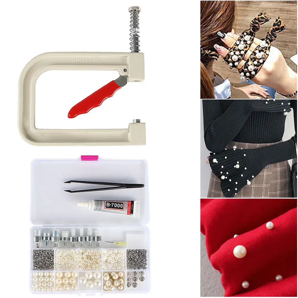 

Rivet Mould Durable Attach Machine Manual For Garments Hand Press Pearl Fixing Decoration Sewing Beading Supplies Kit Crafts DIY