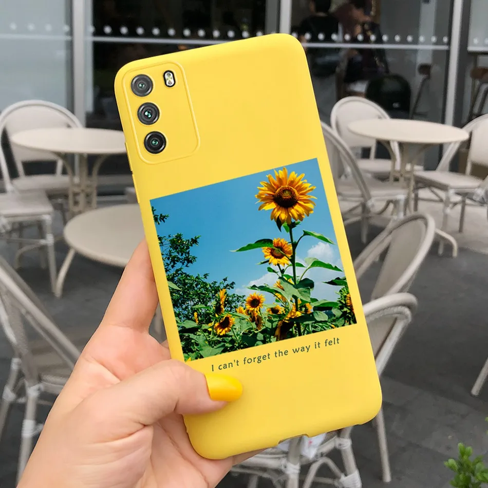 Poco M3 Silicone Phone Case For Xiaomi Poco M3 Cases Sunflower Printed Soft TPU Back Cover Funda For Xiaomi Poco M 3 M3 PocoM3 leather case for xiaomi Cases For Xiaomi