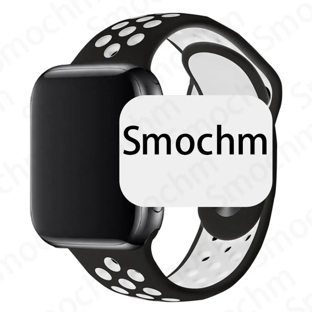 Smochm водонепроницаемый IWO 12 Смарт-часы 5 серии Bluetooth 44 40 мм 1:1 MTK2502 Smartwatch телефон IWO12 для Apple iOS iPhone Android - Цвет: Black Black White