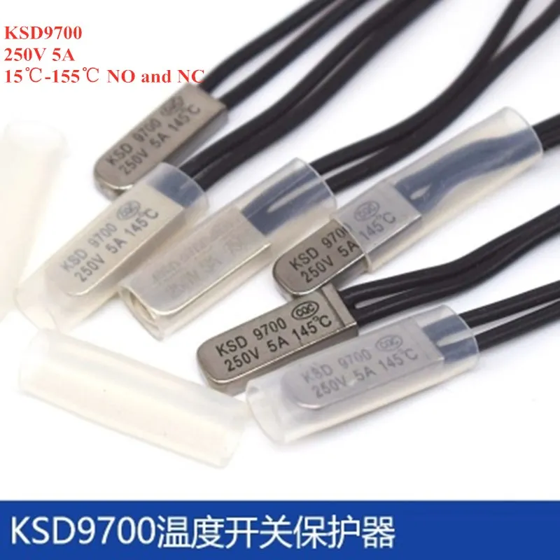 2 шт. Термостат KSD9700 250 В 5A 40C 50C 80C 60C 100C без NC нормально открывающийся закрытый