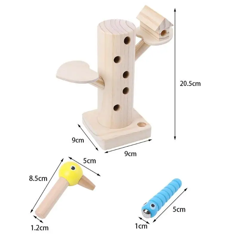 Детские деревянные магнитные игрушки, Лови червей, головоломка, развивающие игрушки, познавательные забавные магнитные палочки, деревянные детские блоки, игрушки, Лови червей
