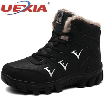 

UEXIA NEW Men's Outdoor Sneakers Non-slip Walking Shoes Lace-ups Comfort Warm Fur Casual Climbing Sneakers Winter Boots Footwear